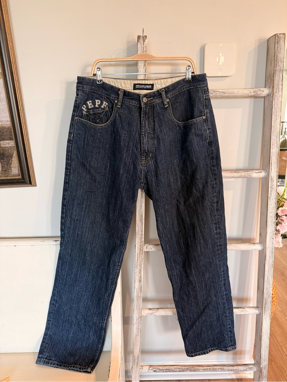 Vintage Pepe Jeans London Distressed Baggy Skater Denim Jeans 38x33 Y2K Hip Hop